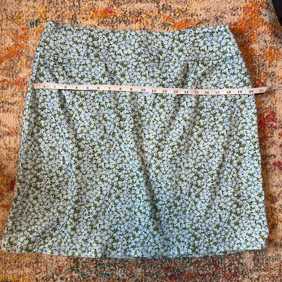 Chaus Pool Blue Floral A-Line Stretch Skirt Size 14 - Picture 7 of 8